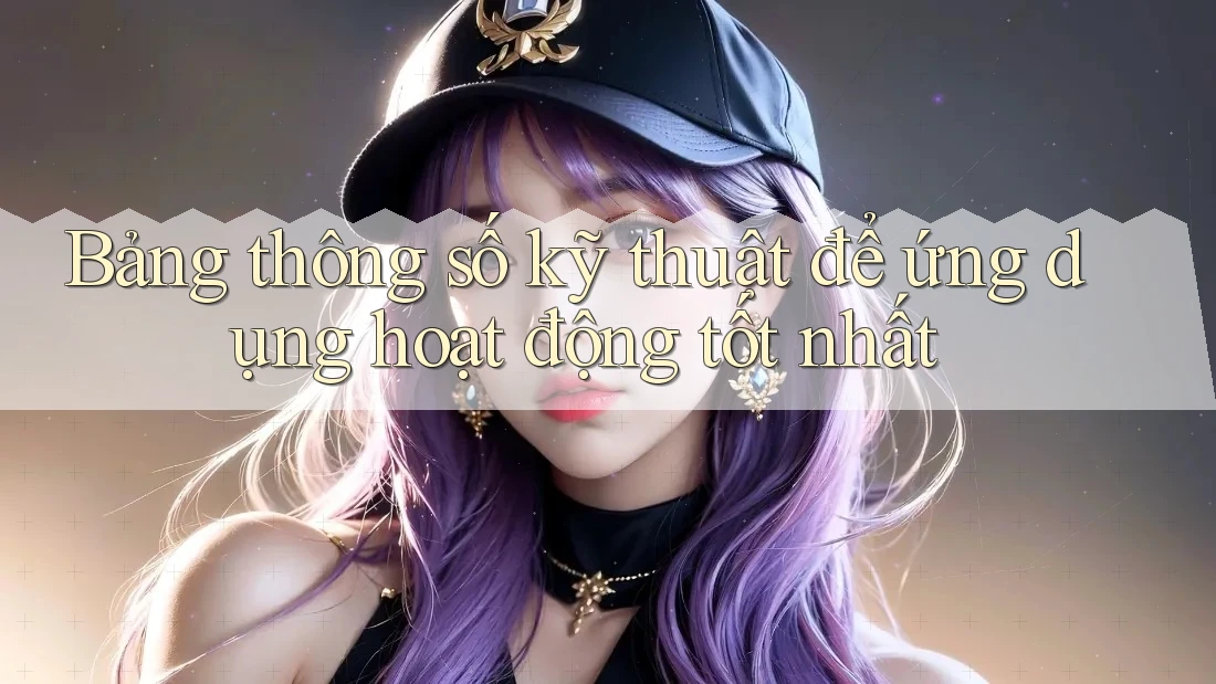 Bảng thông số kỹ thuật để ứng dụng hoạt động tốt nhất